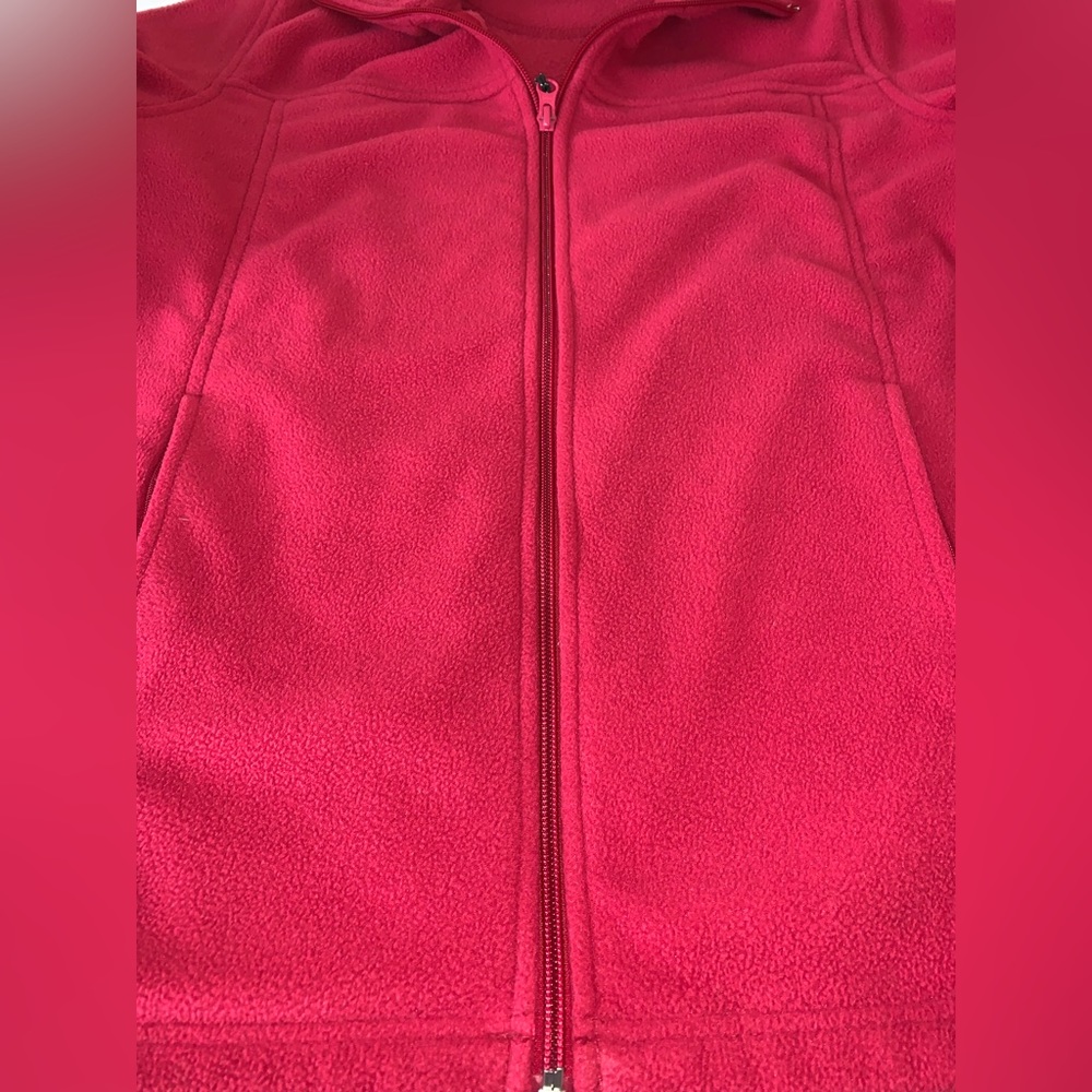 Natural Reflections Raspberry Red Fleece Zip Up Jacket Medium - Picture 6 of 11